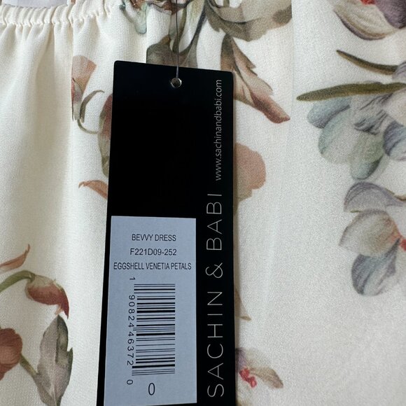 NWT SACHIN + BABI Bevvy Dress in Eggshell Venetia Petals Floral Chiffon Mini 8 - Picture 10 of 14